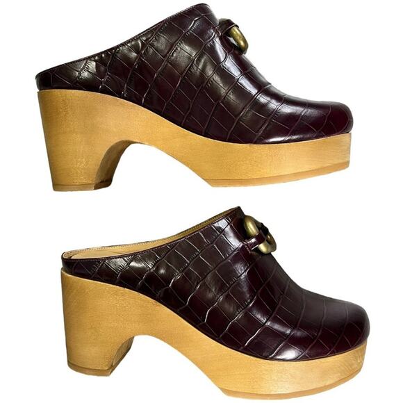 Frame Le Ione Clog Platform Wood Leather Size 39/US 8.5 - Picture 6 of 10